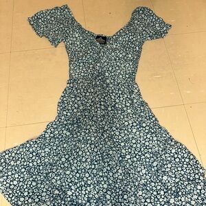 Angie Blue Floral Midi Dress